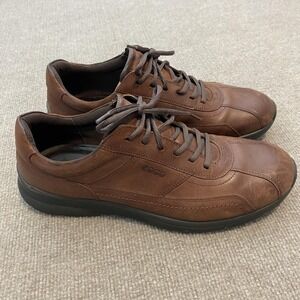 ECCO Shoes Mens 11.5 (45) Brown Leather Casual Comfort Walking Sneakers Golf